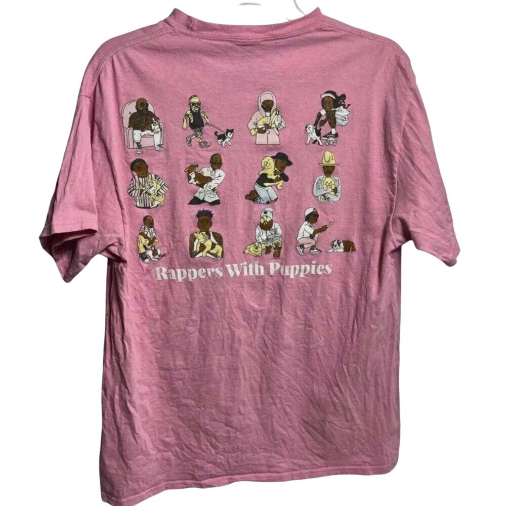 DOG LIMITED Rappers with Puppies T-shirt, Size Medium